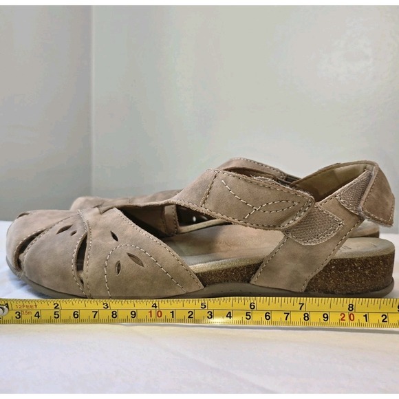 Earth Origins‎ Options Sandals Comfort Slingback Taupe Cutout Casual Shoes - Picture 4 of 16